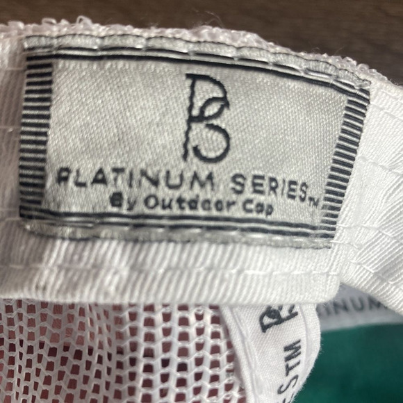 Mens Platinum Series Green & White Adjustable Cap with Indian Logo - Picture 6 of 10